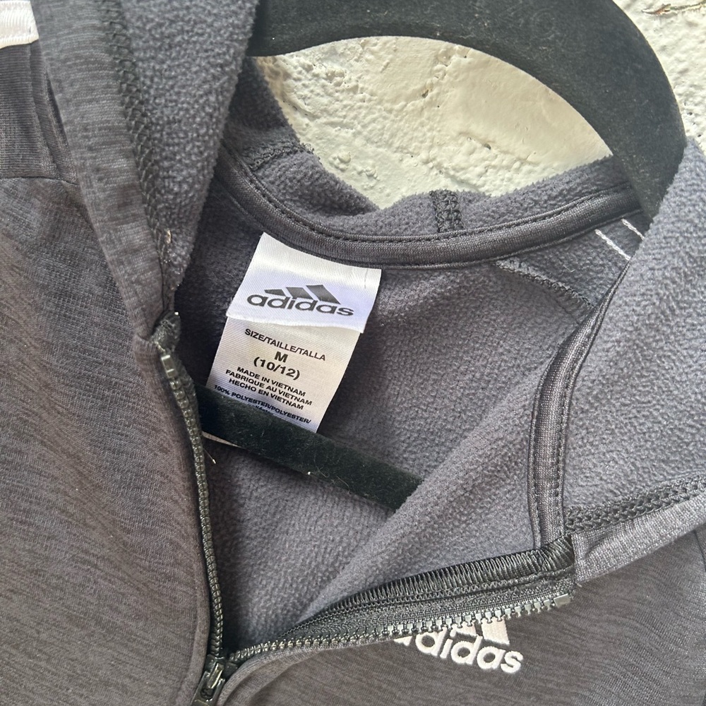 Adidas Kids Charcoal Hoodie Jacket - Picture 2 of 3